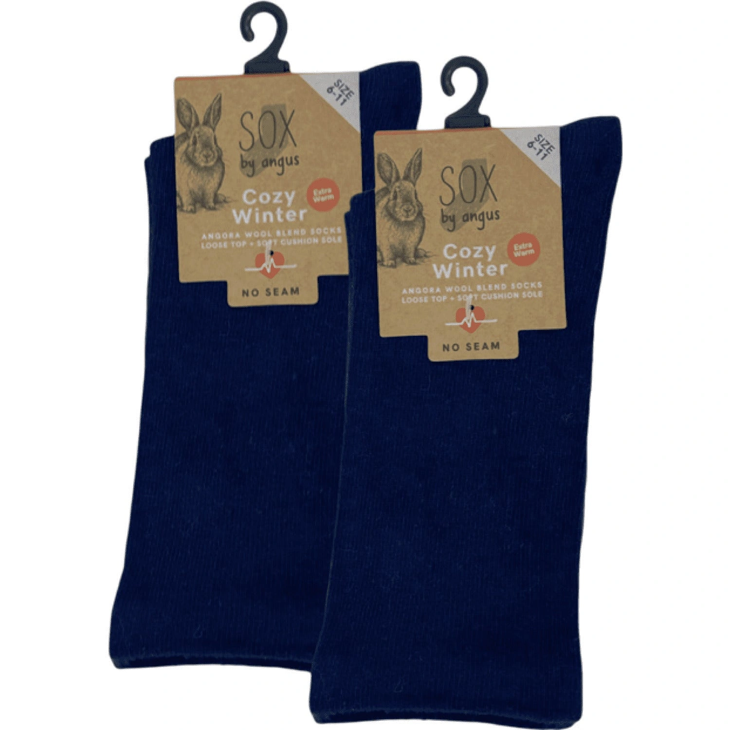 Cloud Soft Angora Socks Navy No-Show Comfort Bliss