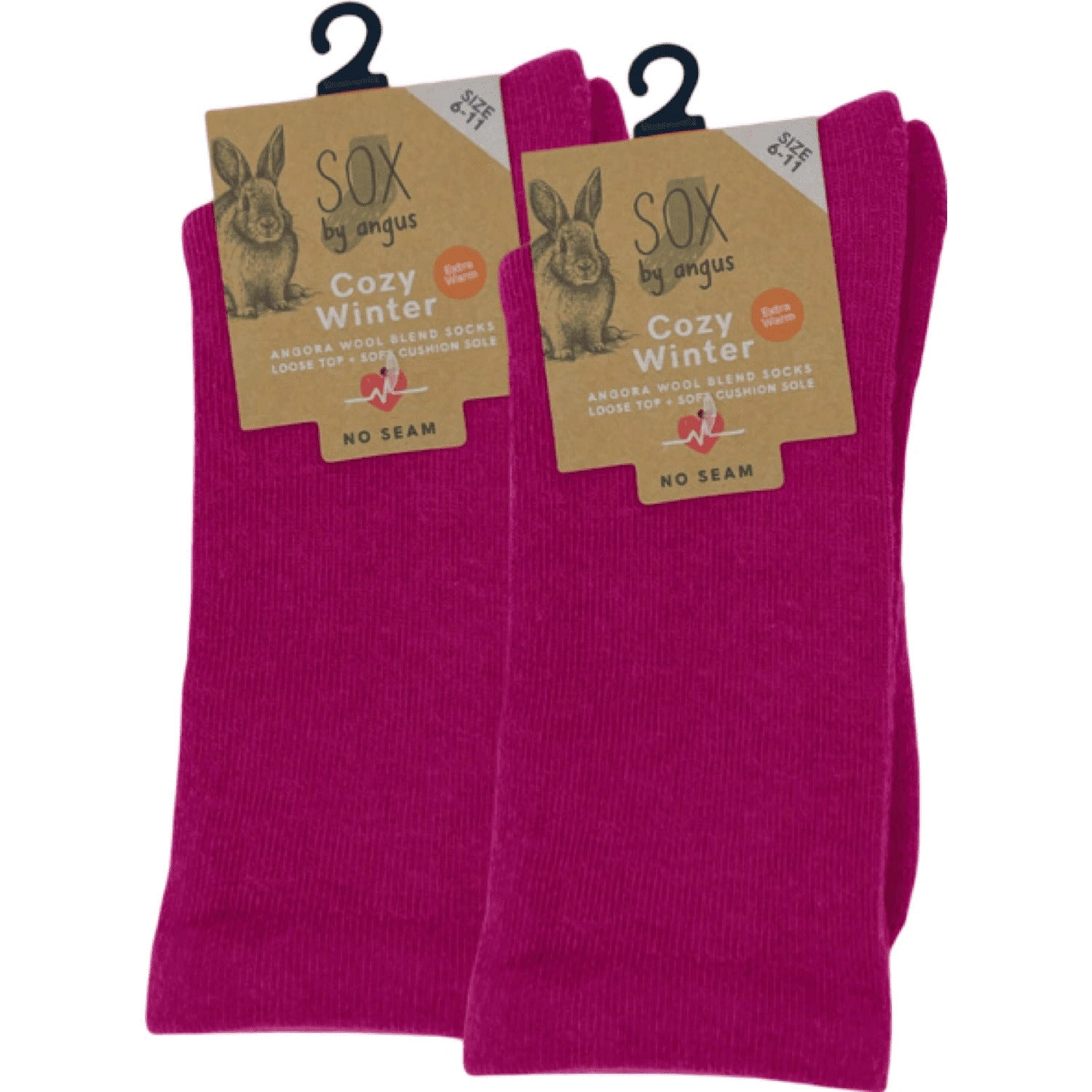 Velvet Luxe Hot Pink Angora Socks – Seamless Comfort, Seriously Soft!