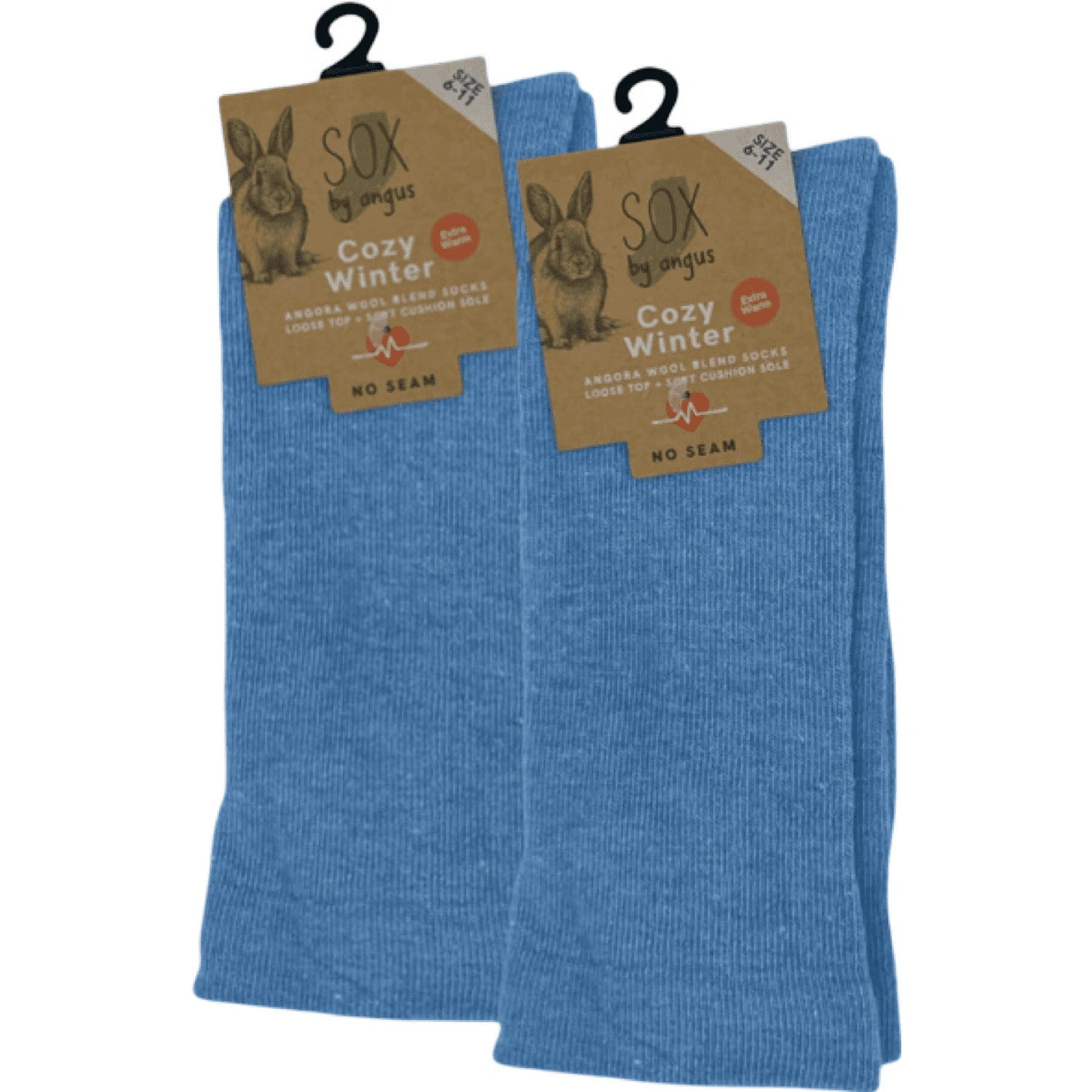 Sky Blue Angora Cloud Socks: No Seam, Ultimate Comfort! Cozy Feet, Happy Days!