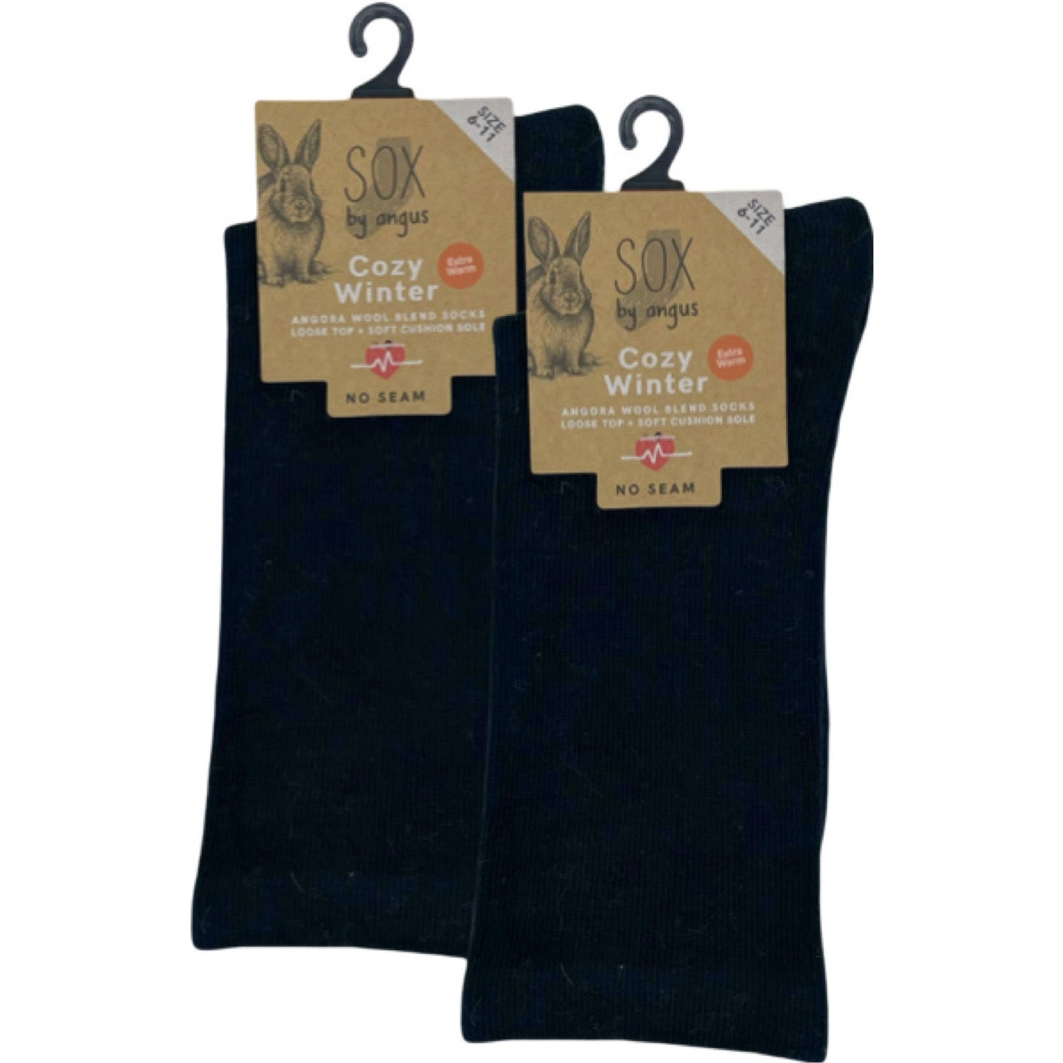 Cloud Comfort Angora Socks Black No Seam Feel Good Style